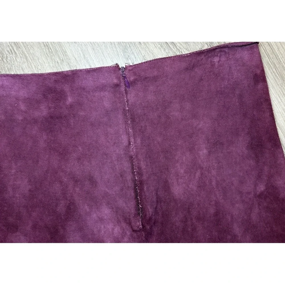 Jitrois Stretch Leather Skirt Burgundy Lambskin Size 36 XS Designer Edgy Chic - Picture 9 of 9